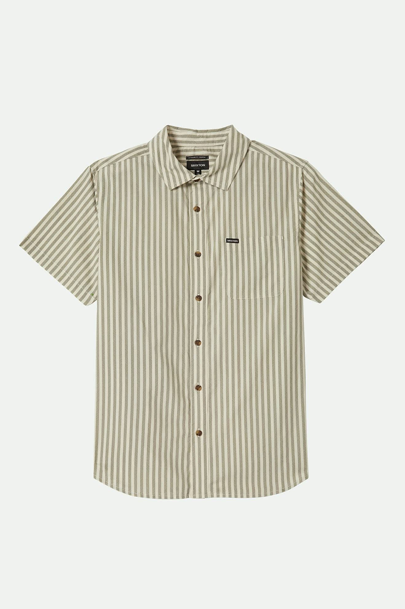 Charter Print S/S Shirt - Whitecap/Ivy Green Stripe