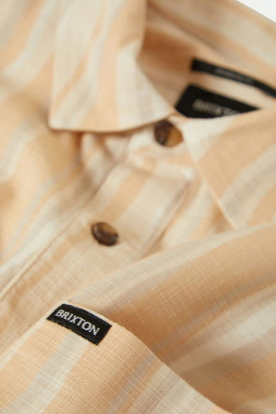 CRU Slub Relaxed S/S Shirt - Hazelnut/Painterly Stripe