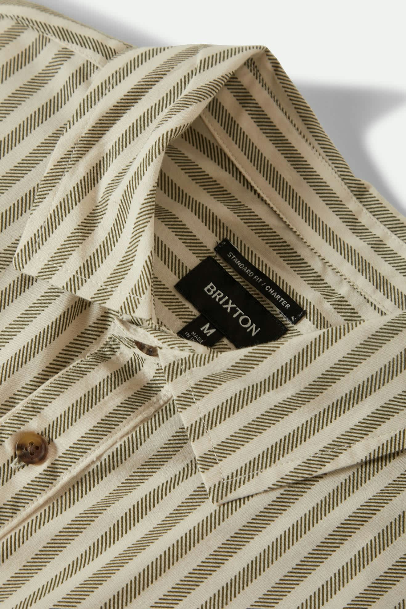 Charter Print S/S Shirt - Whitecap/Ivy Green Stripe
