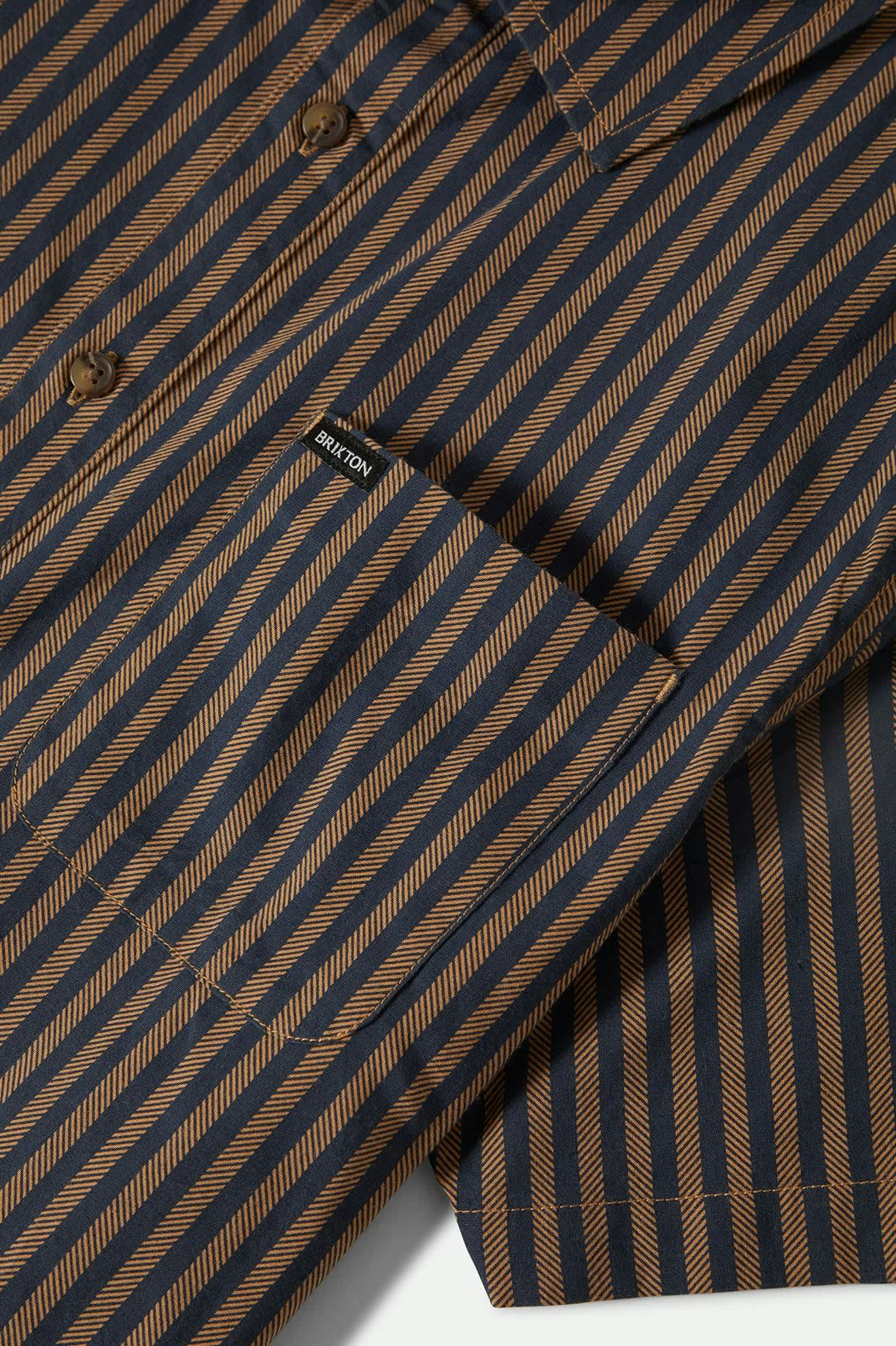Charter Print S/S Shirt - Washed Blue/Sunnaked Stripe