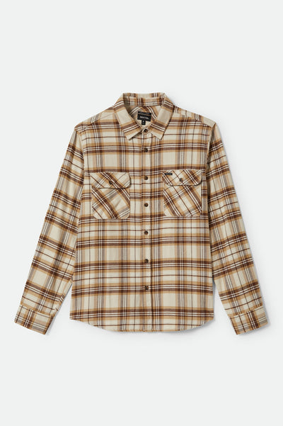 Bowery L/S Flannel - Whitecap/Sand/Pinecone Brown