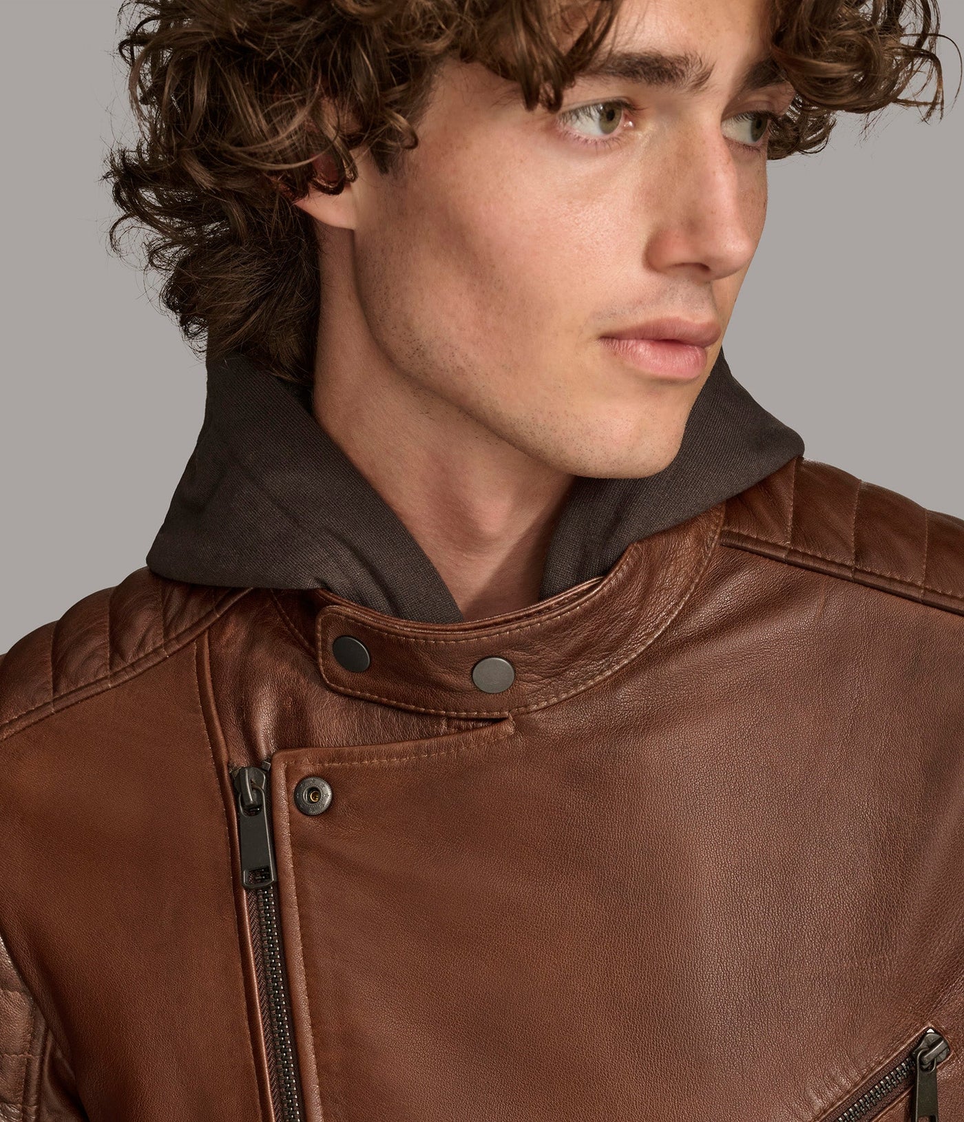Andres Moto Jacket With Zip Off Hood