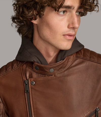 Andres Moto Jacket With Zip Off Hood
