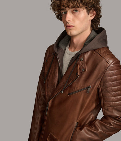 Andres Moto Jacket With Zip Off Hood