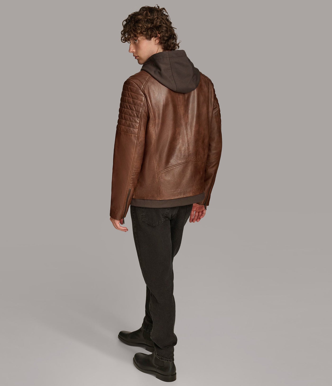 Andres Moto Jacket With Zip Off Hood