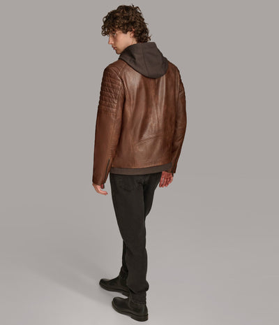Andres Moto Jacket With Zip Off Hood