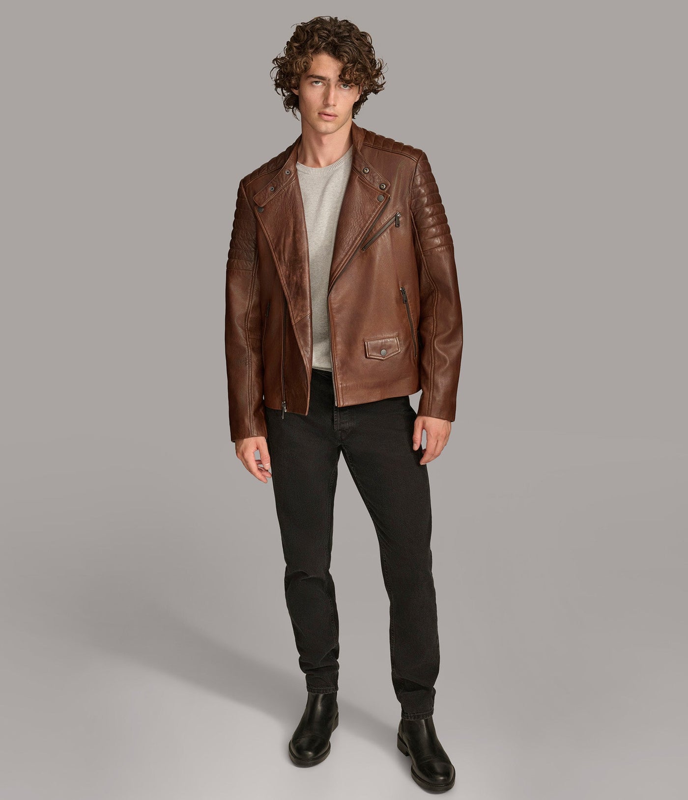Andres Moto Jacket With Zip Off Hood