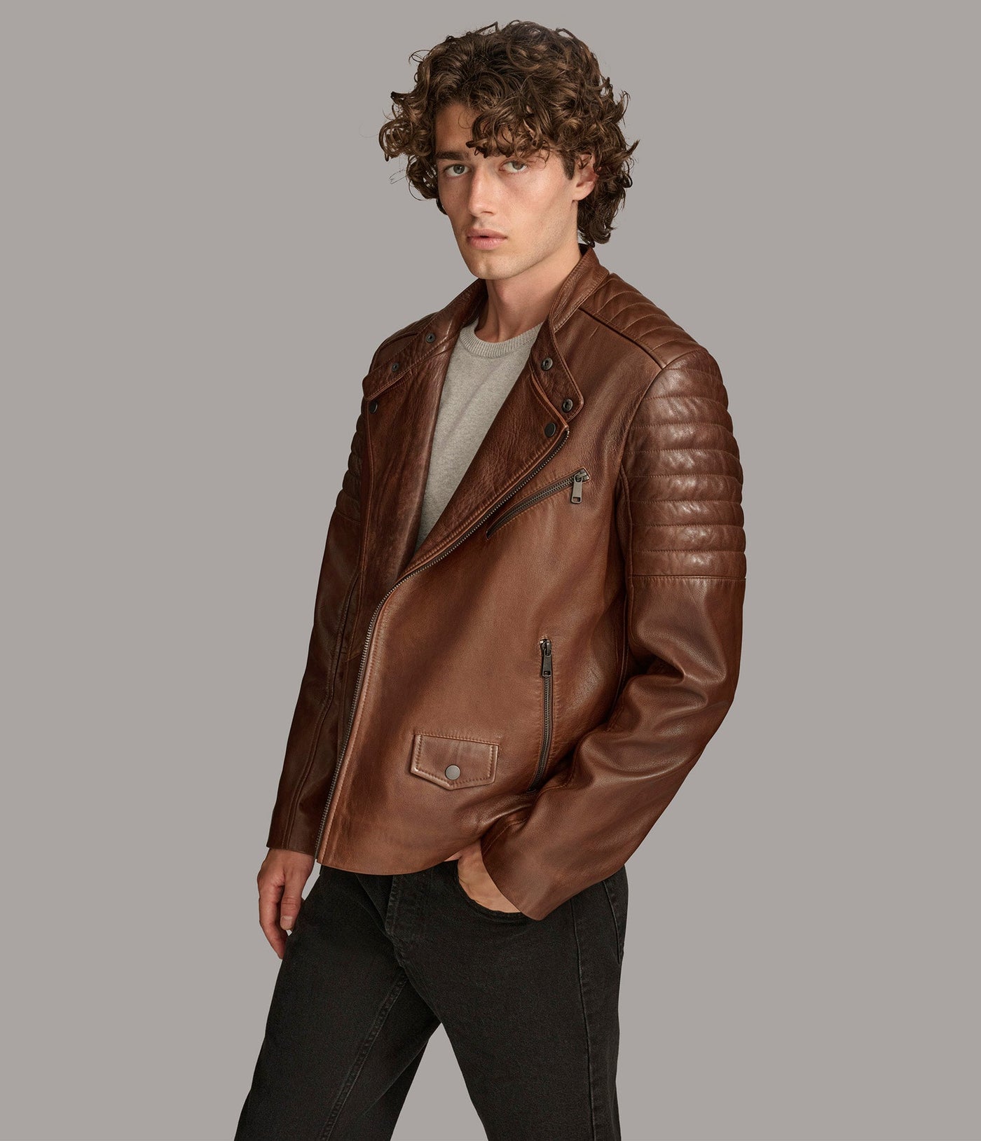 Andres Moto Jacket With Zip Off Hood