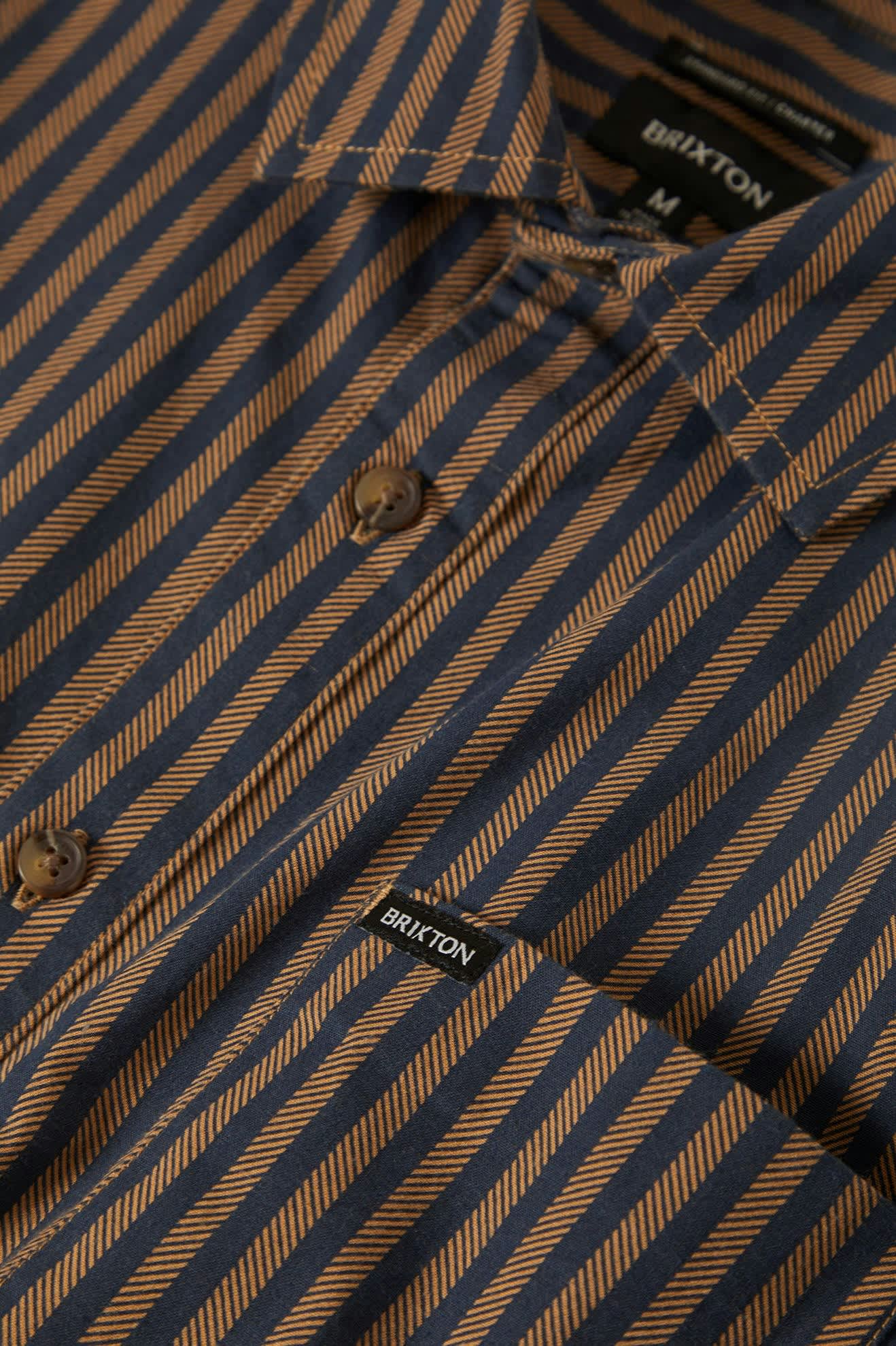 Charter Print S/S Shirt - Washed Blue/Sunnaked Stripe