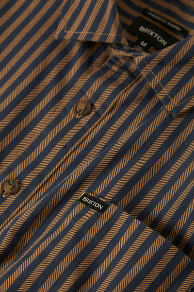 Charter Print S/S Shirt - Washed Blue/Sunnaked Stripe