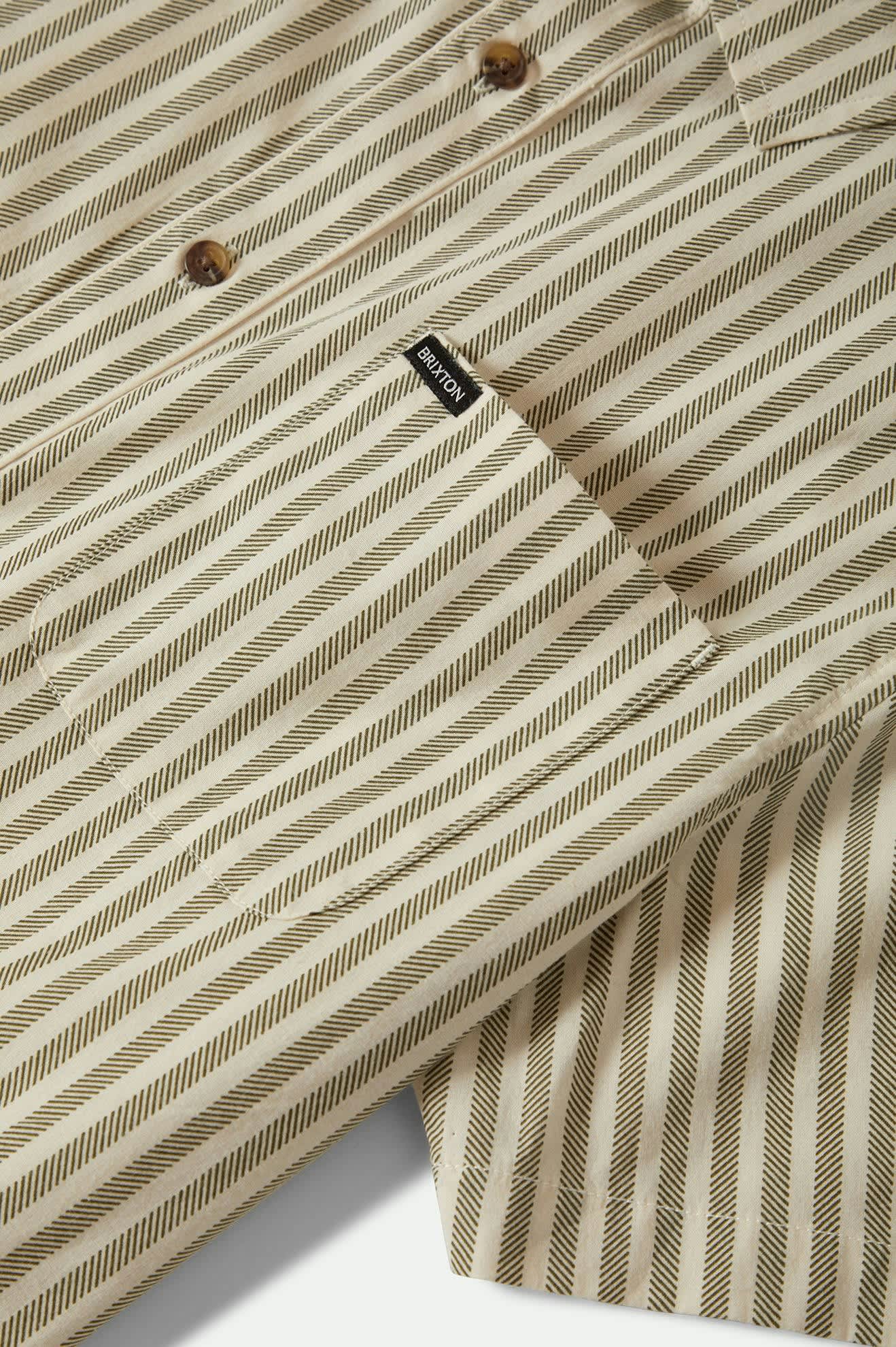 Charter Print S/S Shirt - Whitecap/Ivy Green Stripe