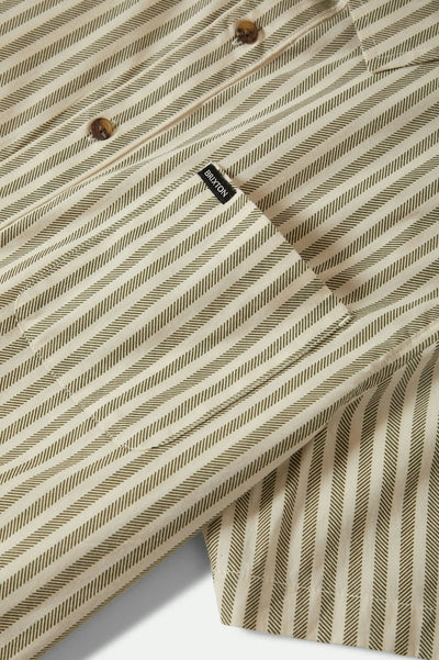 Charter Print S/S Shirt - Whitecap/Ivy Green Stripe