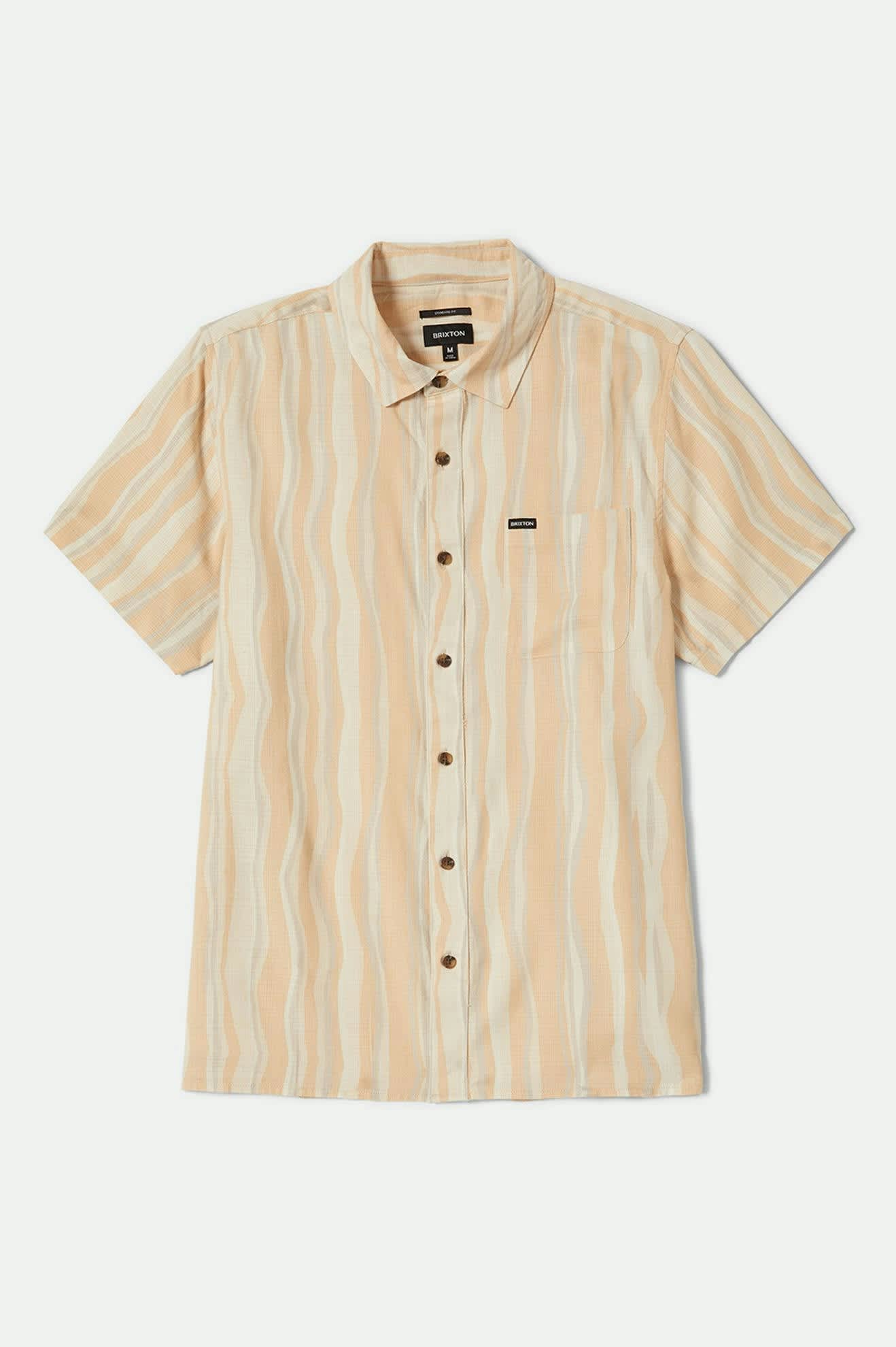 CRU Slub Relaxed S/S Shirt - Hazelnut/Painterly Stripe