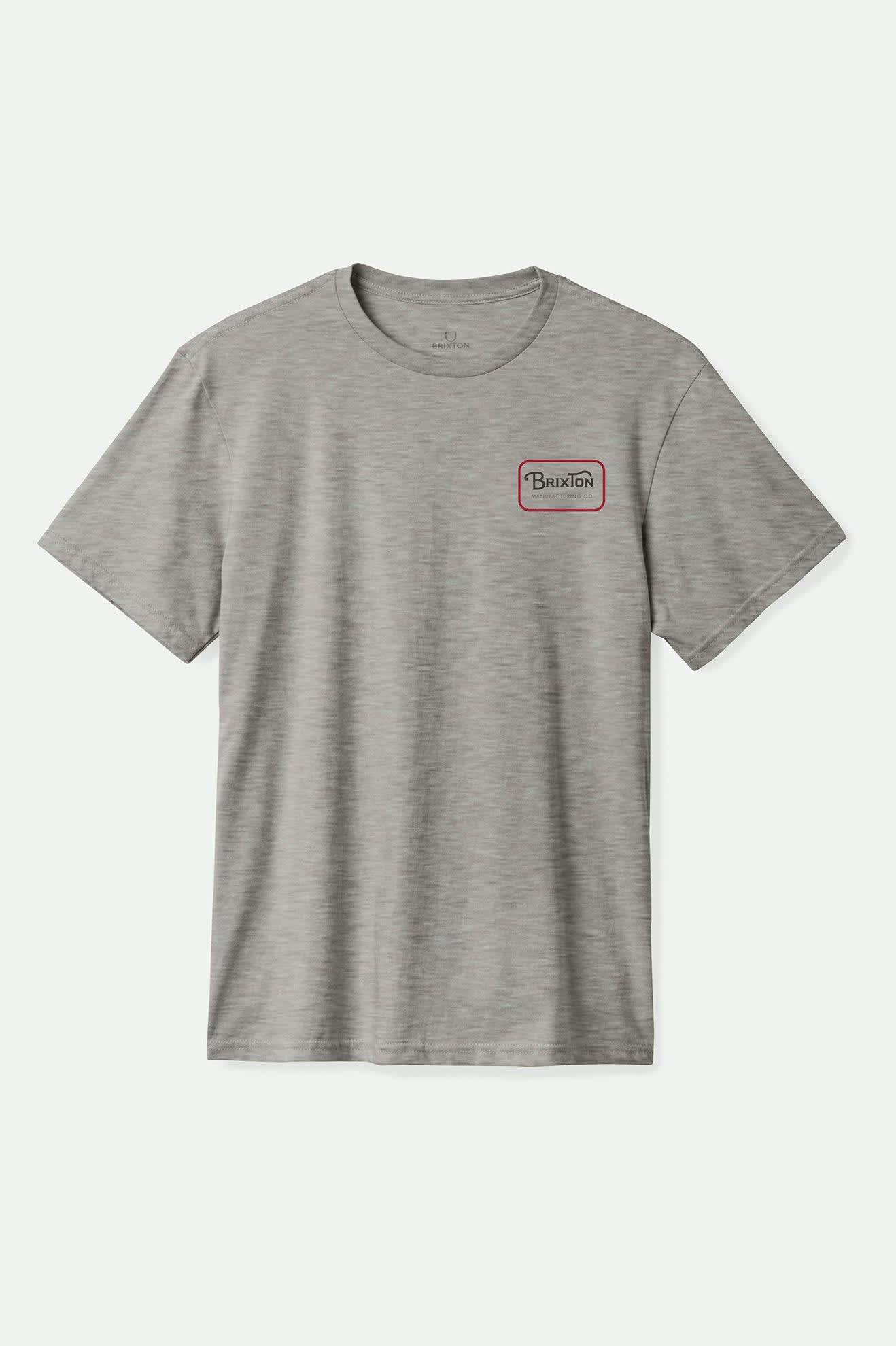 Grade S/S Standard T-Shirt - Heather Grey/Washed Black/Dark Red
