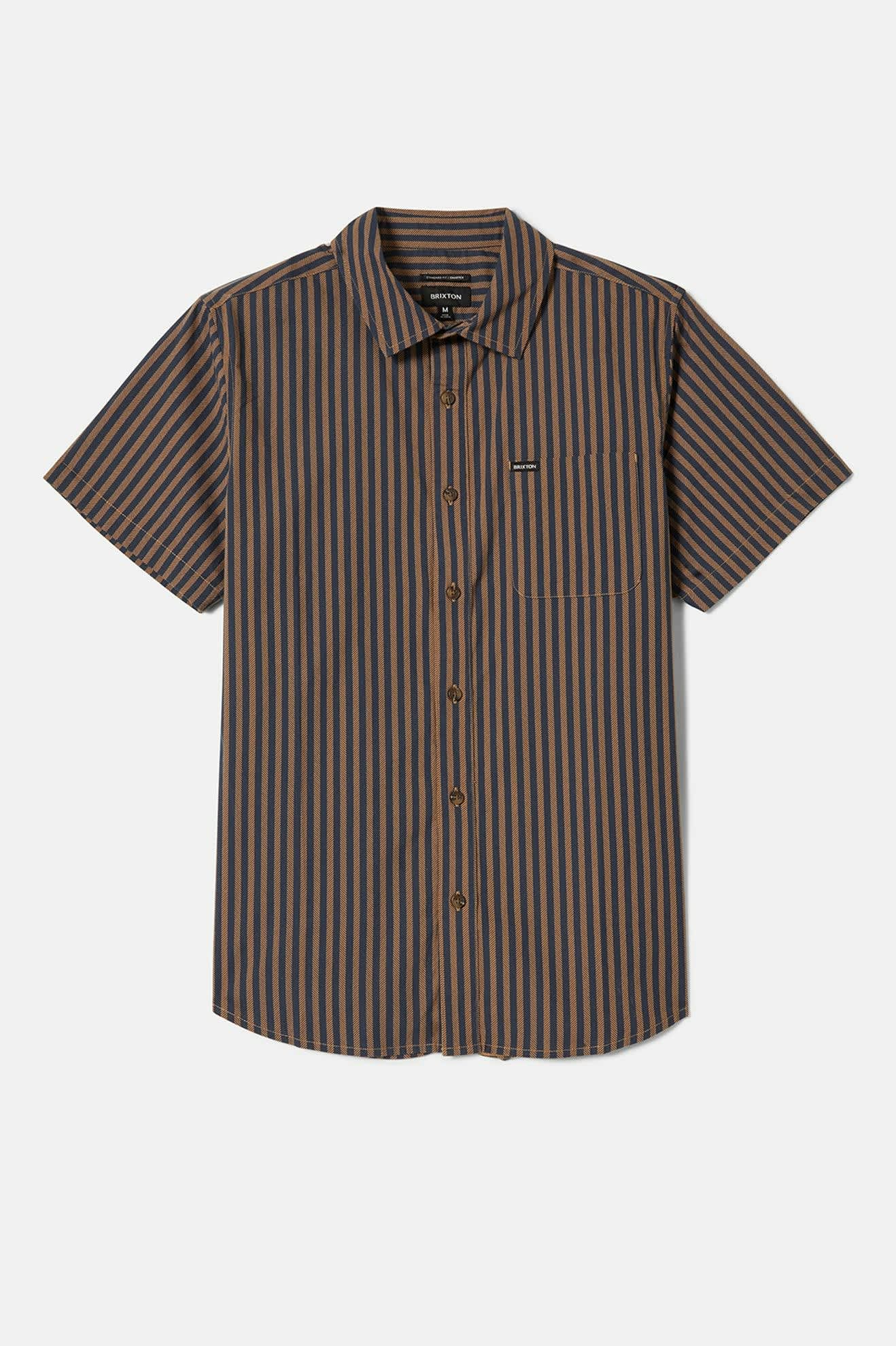 Charter Print S/S Shirt - Washed Blue/Sunnaked Stripe