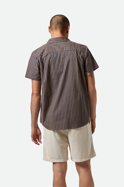 Charter Print S/S Shirt - Washed Blue/Sunnaked Stripe