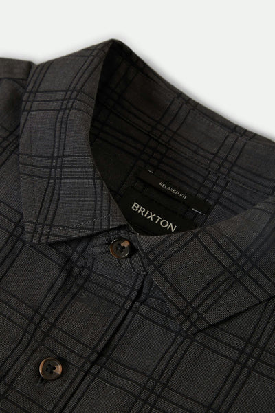 CRU Oxford Plaid Relaxed S/S Shirt - Charcoal/Black Plaid