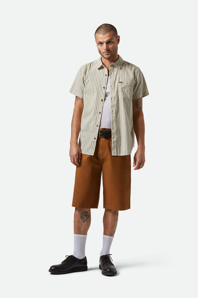 Charter Print S/S Shirt - Whitecap/Ivy Green Stripe