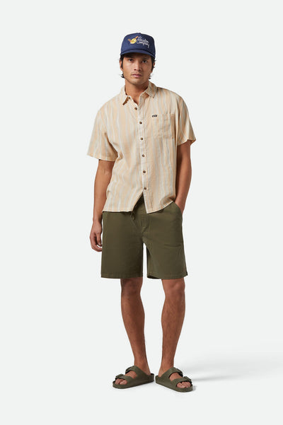 CRU Slub Relaxed S/S Shirt - Hazelnut/Painterly Stripe