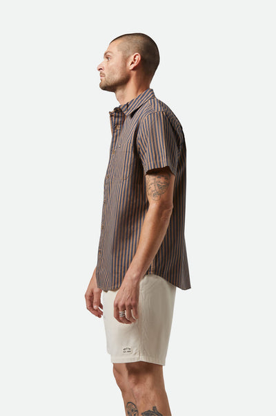 Charter Print S/S Shirt - Washed Blue/Sunnaked Stripe