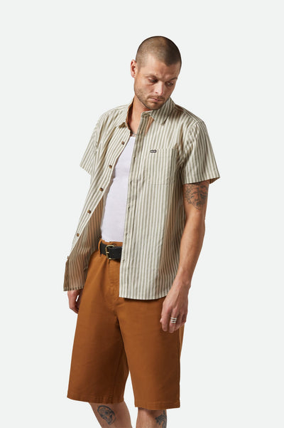 Charter Print S/S Shirt - Whitecap/Ivy Green Stripe